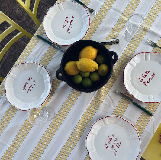 Tellerset vierteilig  "La Vita e Bella"